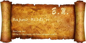 Bajusz Milán névjegykártya